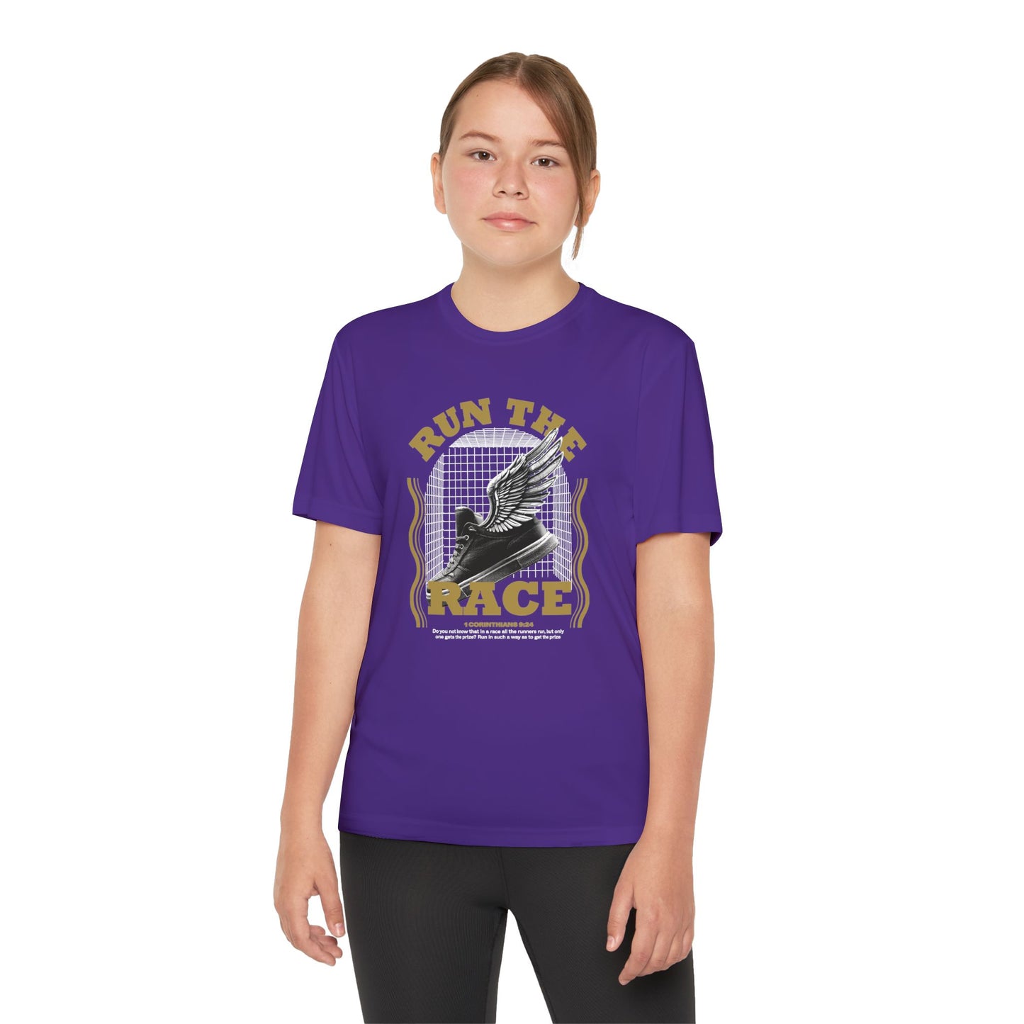 "Run The Race " Unisex Youth Competitor Tee - The Shield of Light