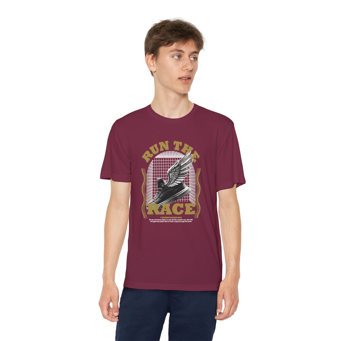 "Run The Race " Unisex Youth Competitor Tee - The Shield of Light