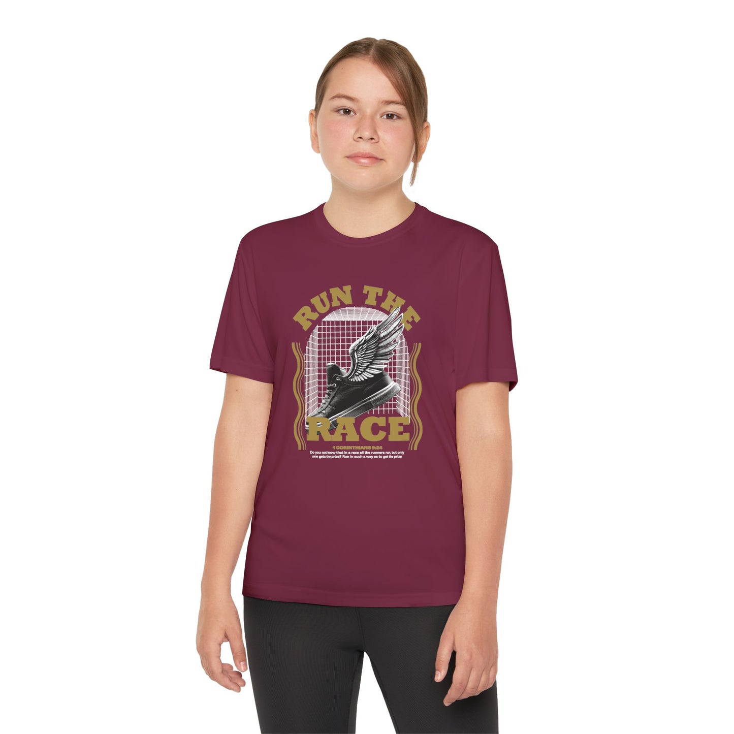 "Run The Race " Unisex Youth Competitor Tee - The Shield of Light