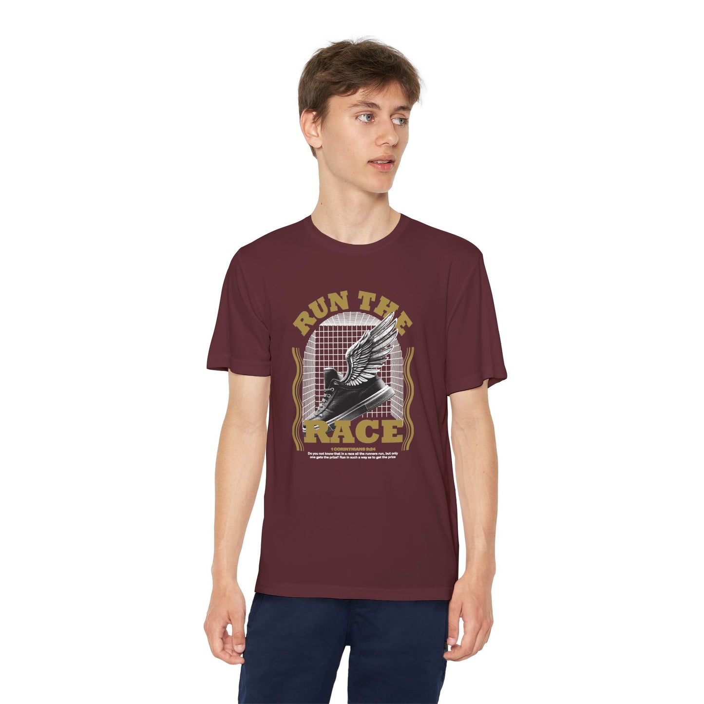 "Run The Race " Unisex Youth Competitor Tee - The Shield of Light