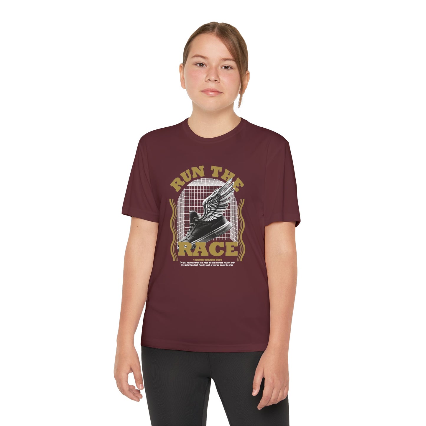 "Run The Race " Unisex Youth Competitor Tee - The Shield of Light