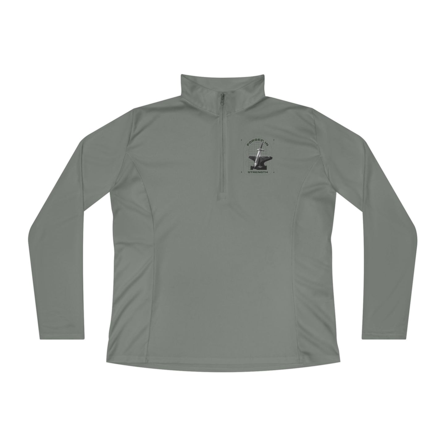 "Forged In Strength" Unisex Ladies Quarter-Zip Pullover - The Shield of Light