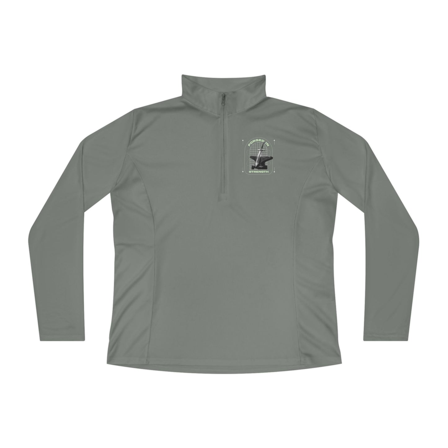 "Forged In Strength" Unisex Ladies Quarter-Zip Pullover - The Shield of Light