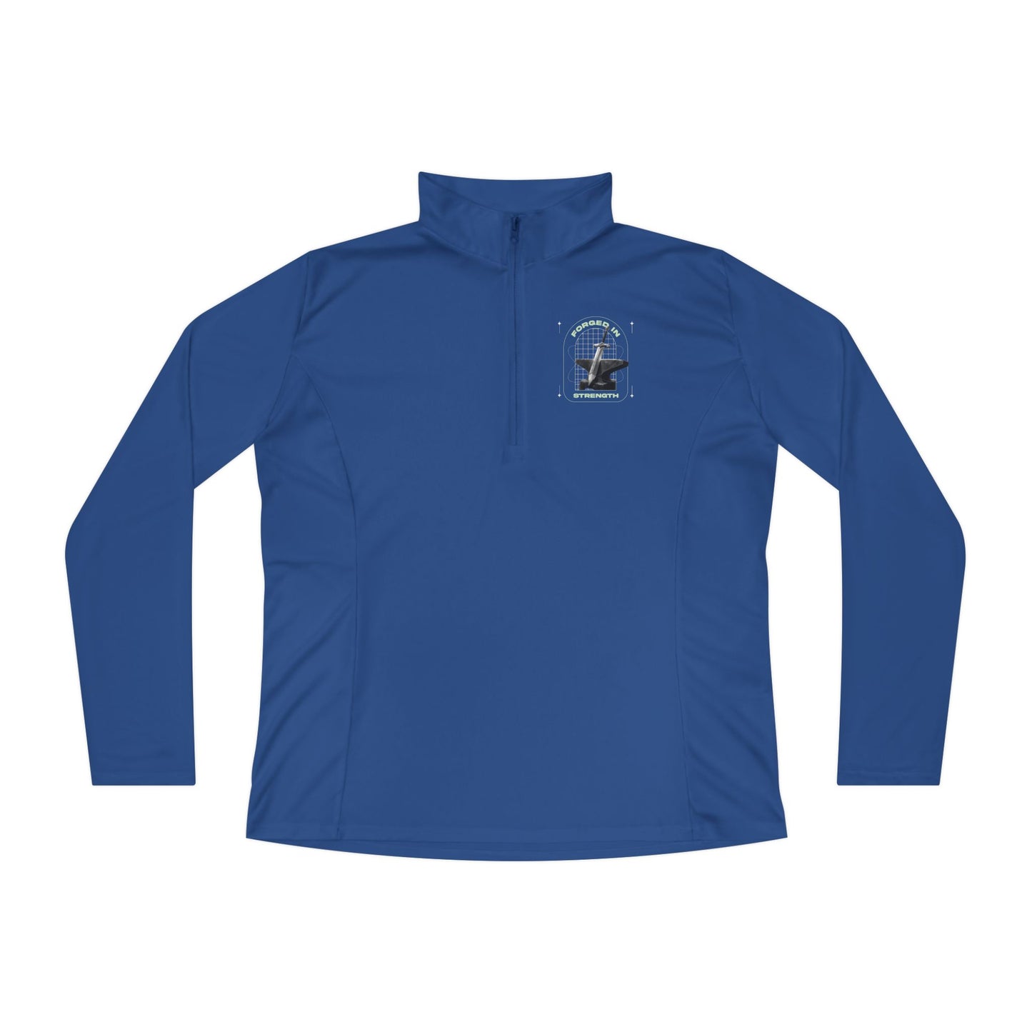 "Forged In Strength" Unisex Ladies Quarter-Zip Pullover - The Shield of Light