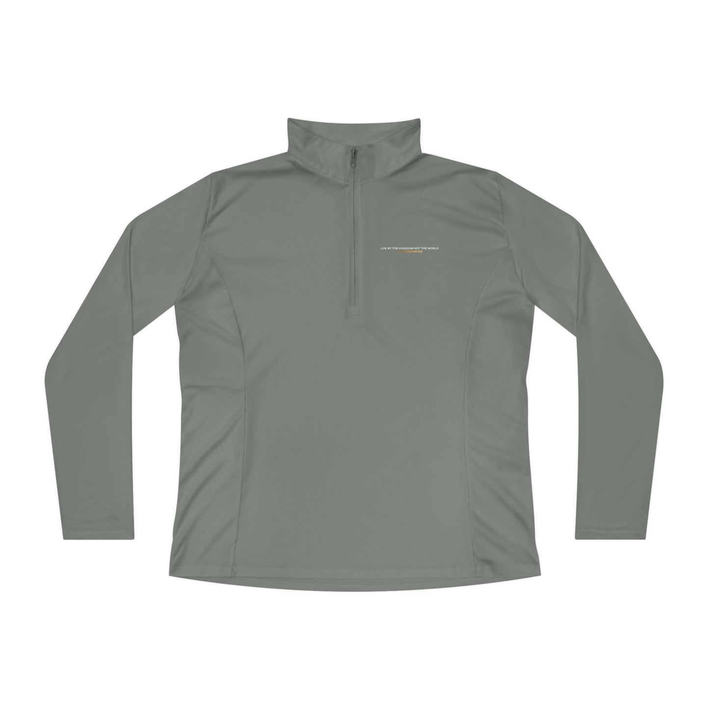 "Live By the Kingdom Not the World Colossians 3:2" Unisex Ladies Quarter-Zip Pullover - The Shield of Light