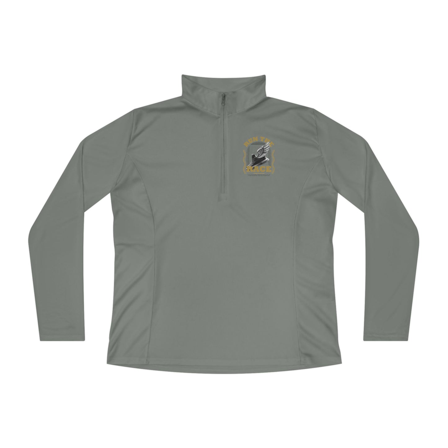 "Run The Race " Unisex Ladies Quarter-Zip Pullover - The Shield of Light