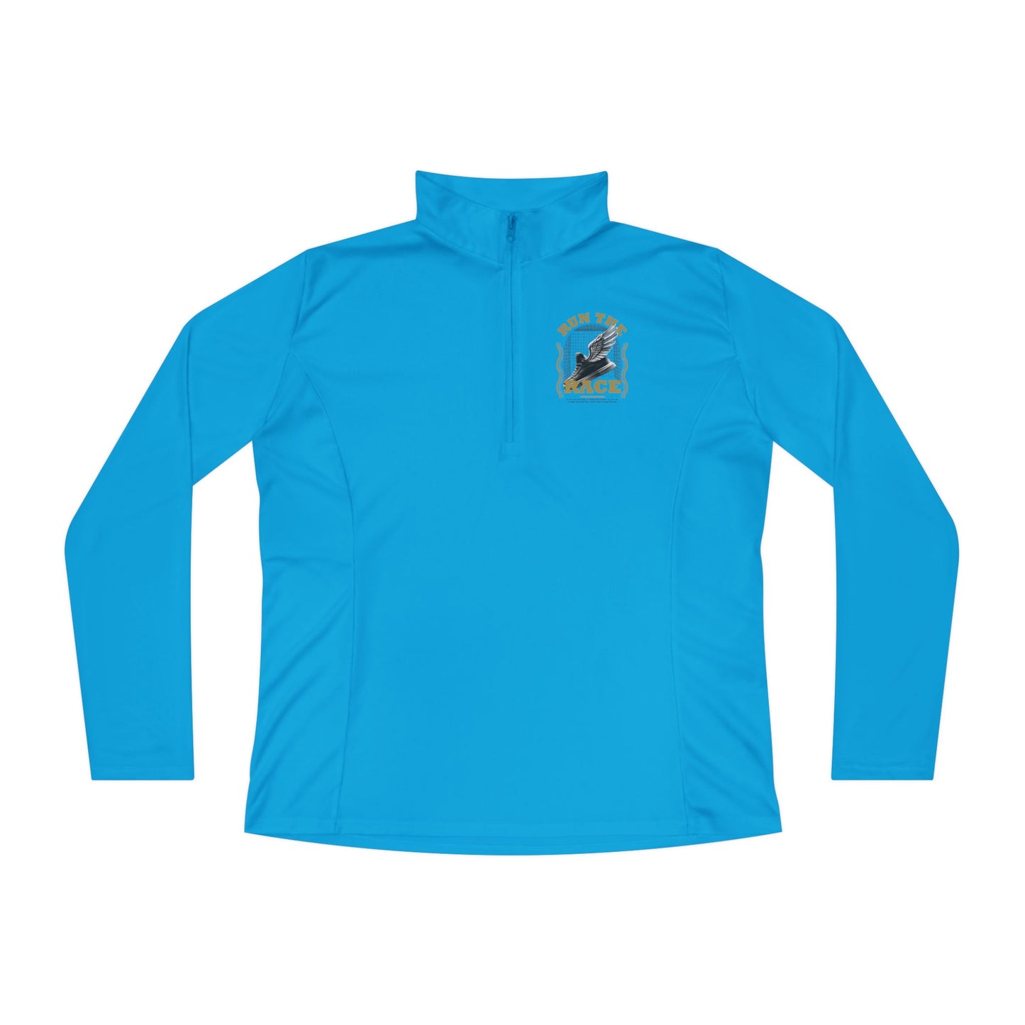"Run The Race " Unisex Ladies Quarter-Zip Pullover - The Shield of Light