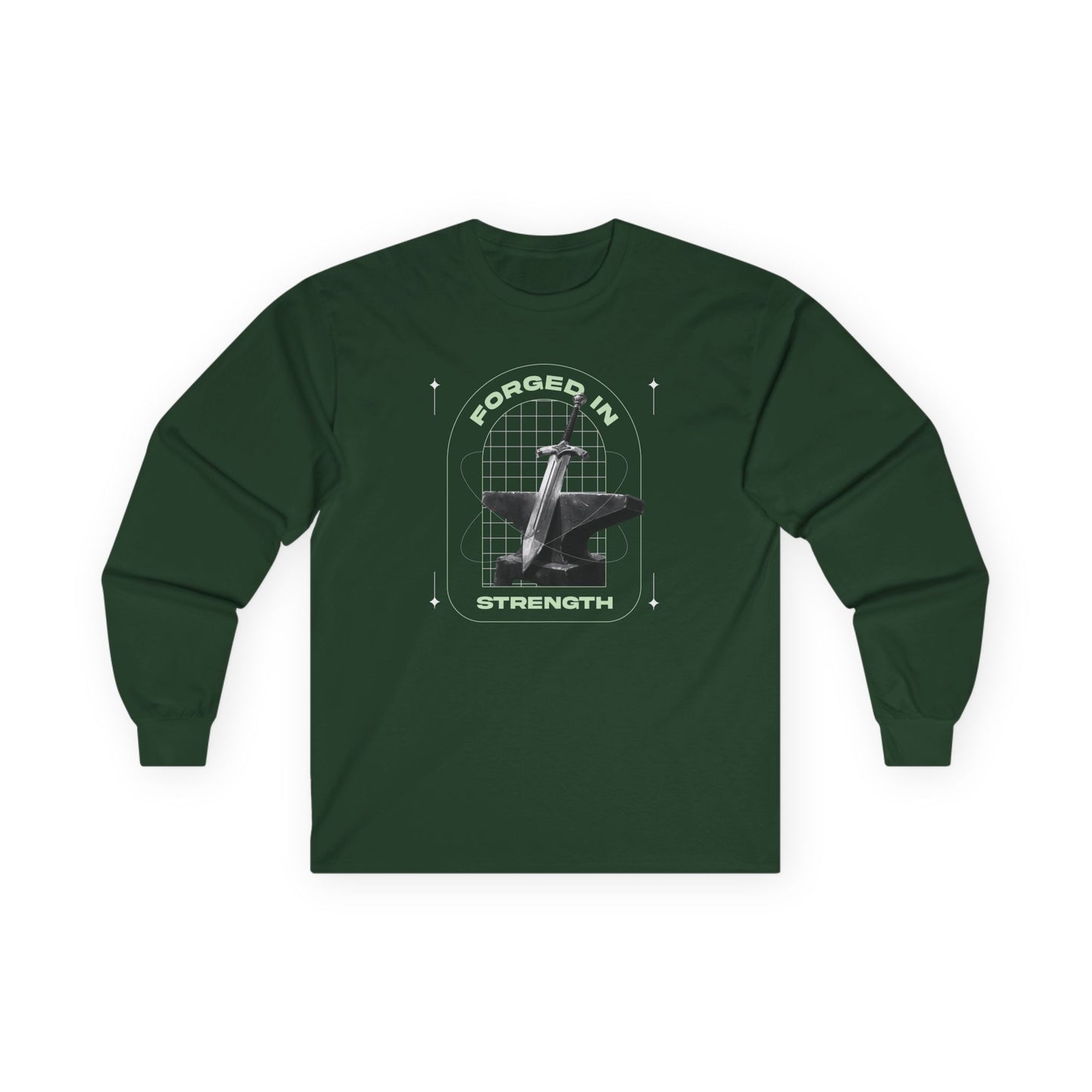 "Forged In Strength" Unisex Long Sleeve Tee - The Shield of Light