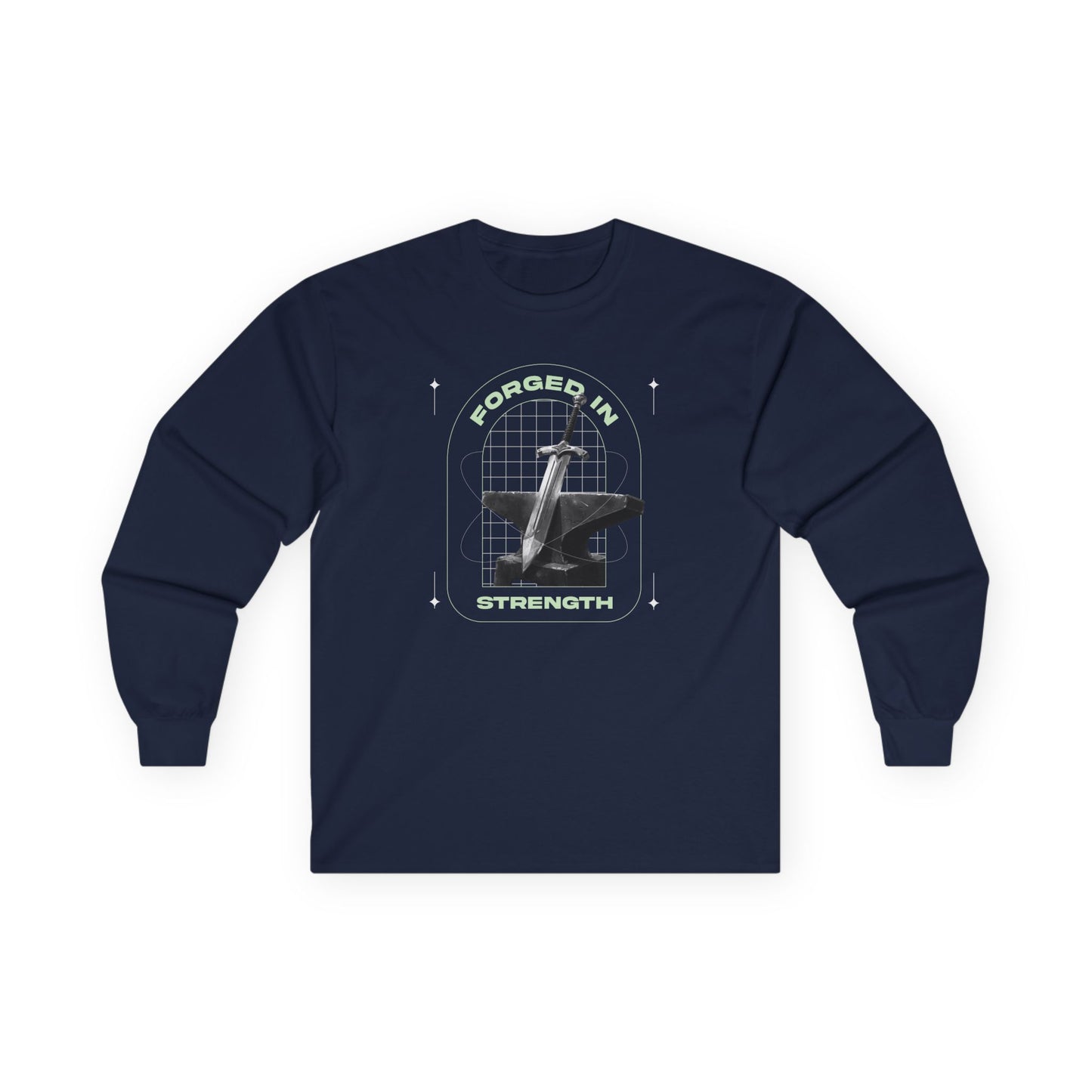 "Forged In Strength" Unisex Long Sleeve Tee - The Shield of Light