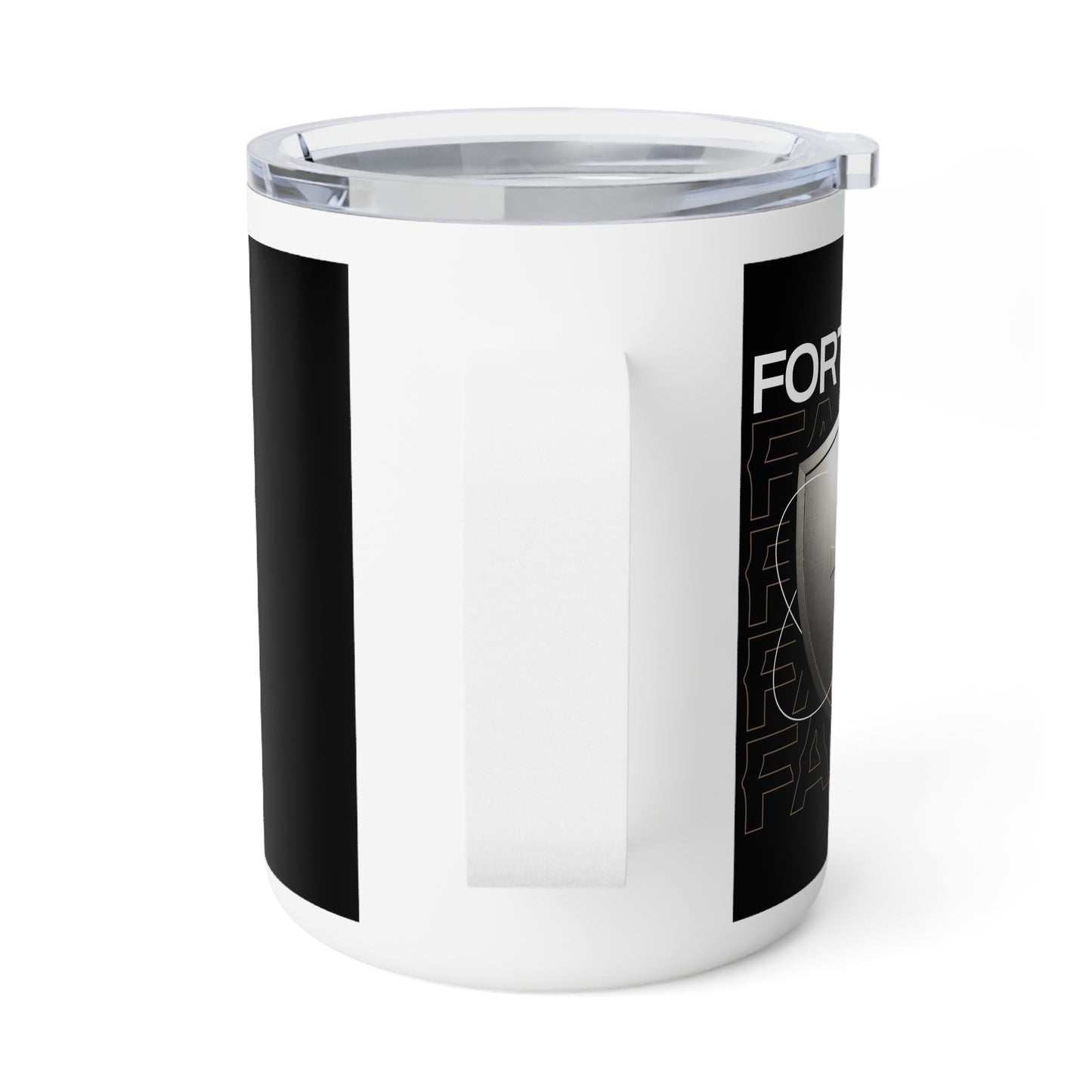 "Fortified In Faith " Unisex Insulated Coffee Mug, 10oz - The Shield of Light