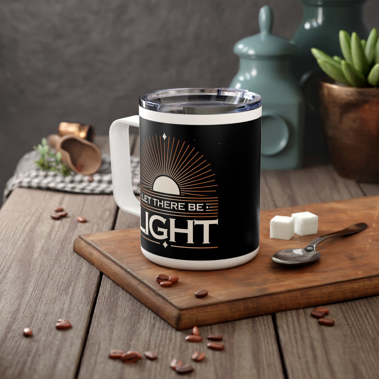 "Let There Be Light" Unisex Insulated Coffee Mug, 10oz - The Shield of Light