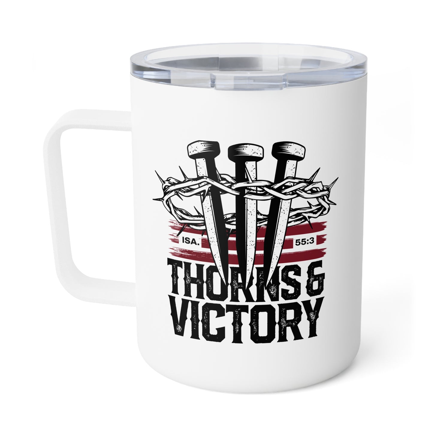 "Thorns & Victory" Unisex Insulated Coffee Mug, 10oz - The Shield of Light