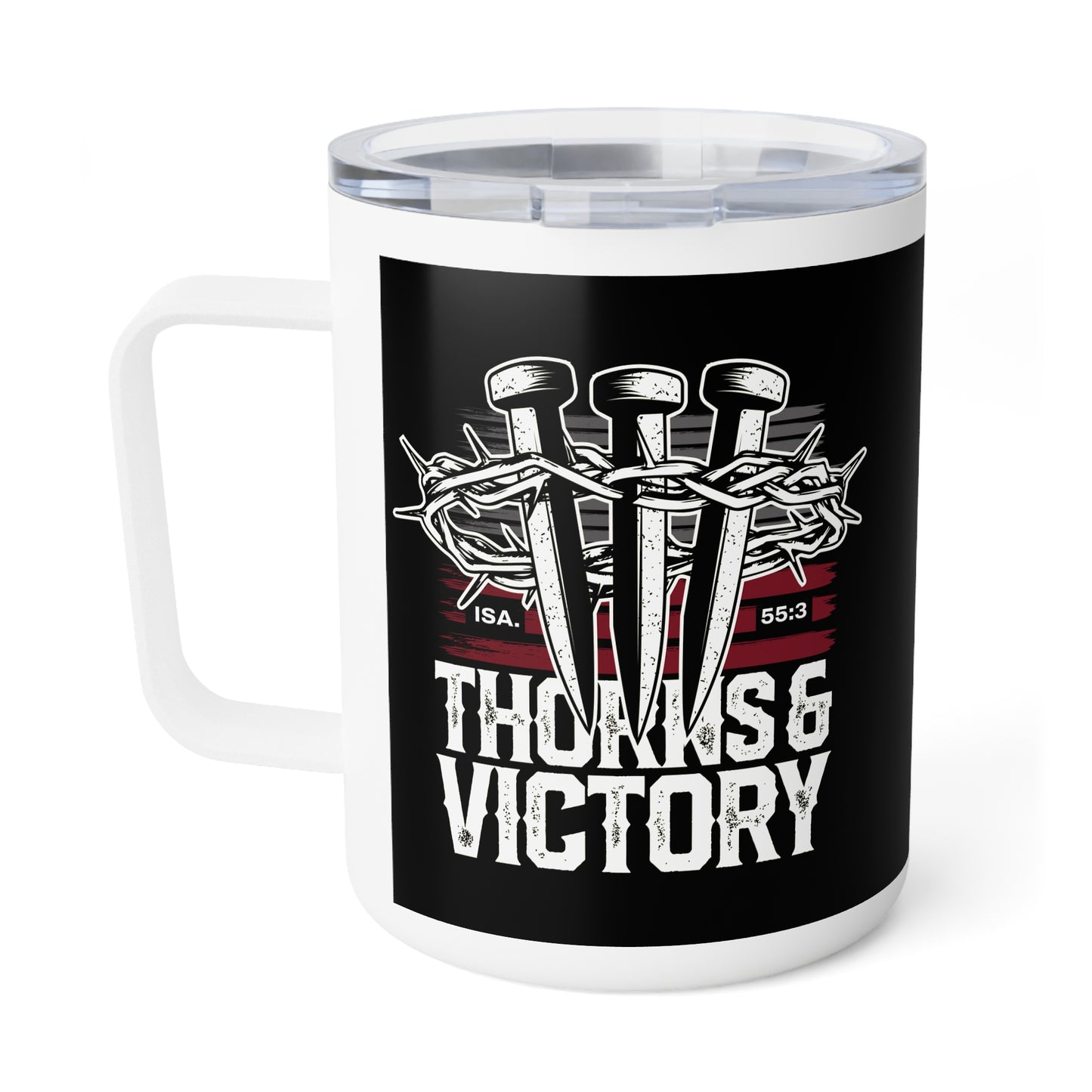 "Thorns & Victory" Unisex Insulated Coffee Mug, 10oz - The Shield of Light