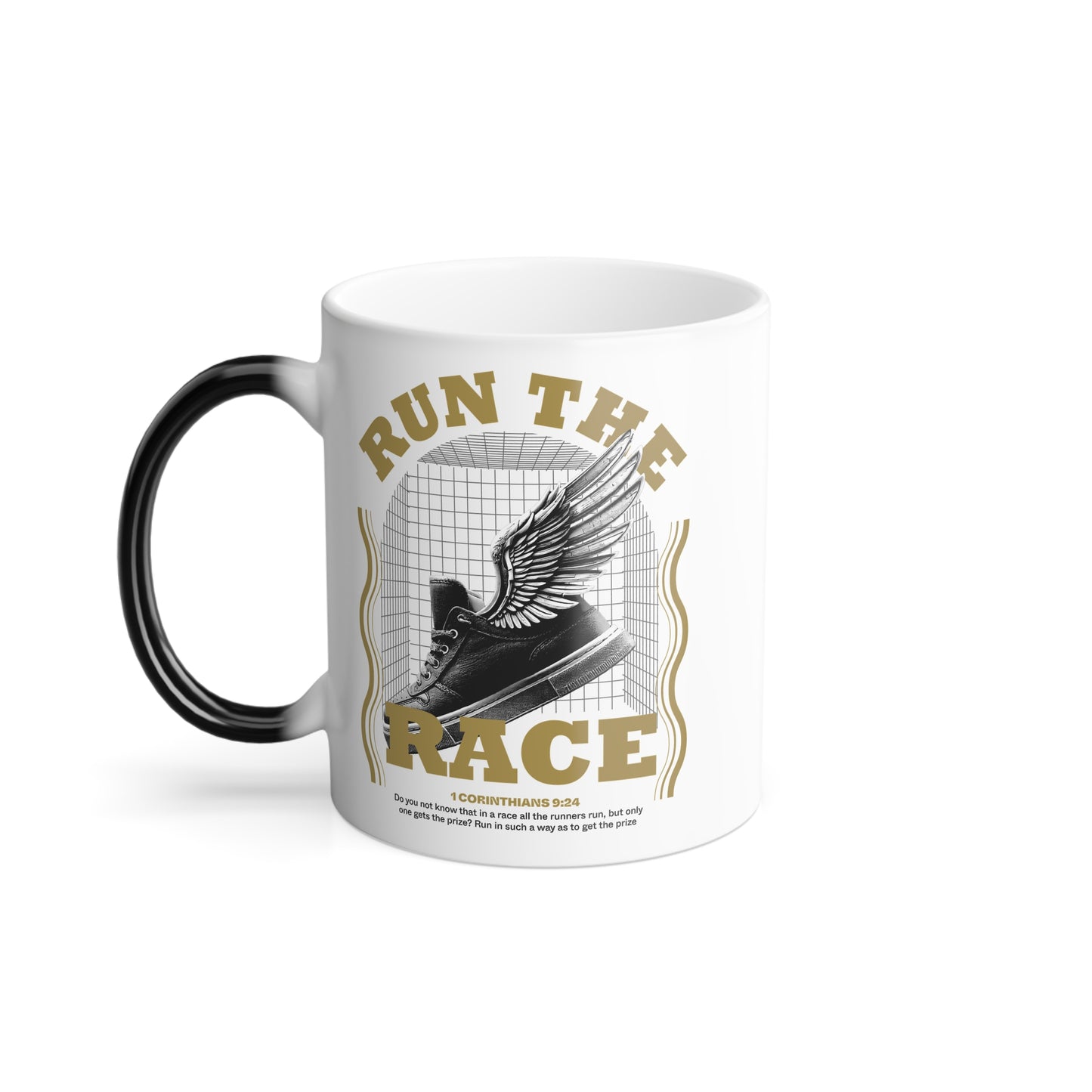 "Run The Race" Unisex 11oz Coffee Color Morphing Mug - The Shield of Light