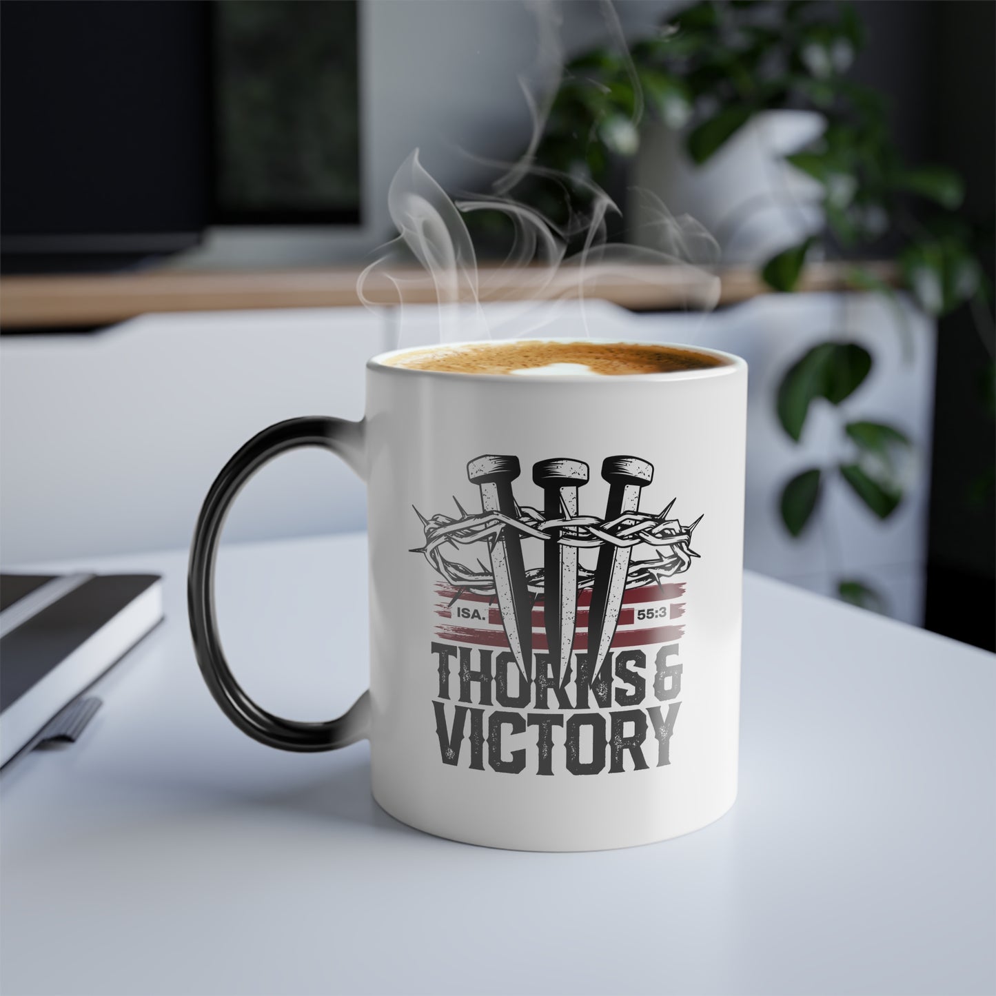 "Thorns & Victory" Unisex 11oz Coffee Color Morphing Mug - The Shield of Light