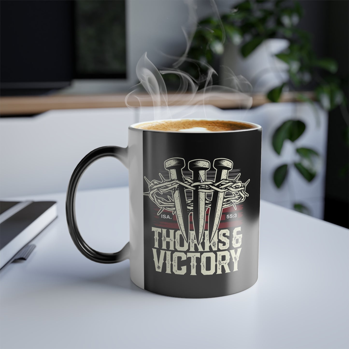 "Thorns & Victory" Unisex 11oz Coffee Color Morphing Mug - The Shield of Light