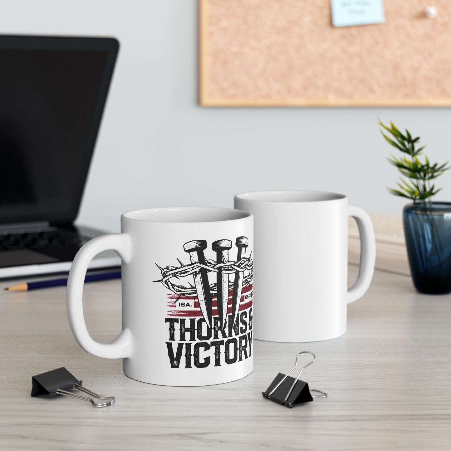"Thorns & Victory" Unisex Ceramic Mug 11oz/15oz, - The Shield of Light