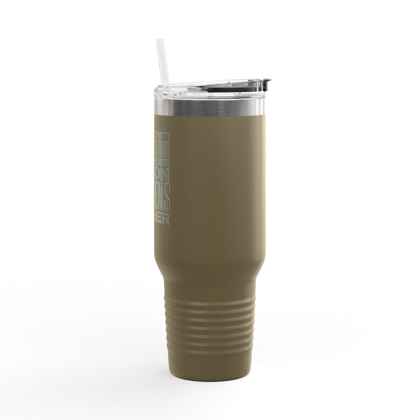 "As Iron Sharpeneth Iron So One Person Sharpens Another" Unisex Insulated Travel Mug, 40oz - The Shield of Light