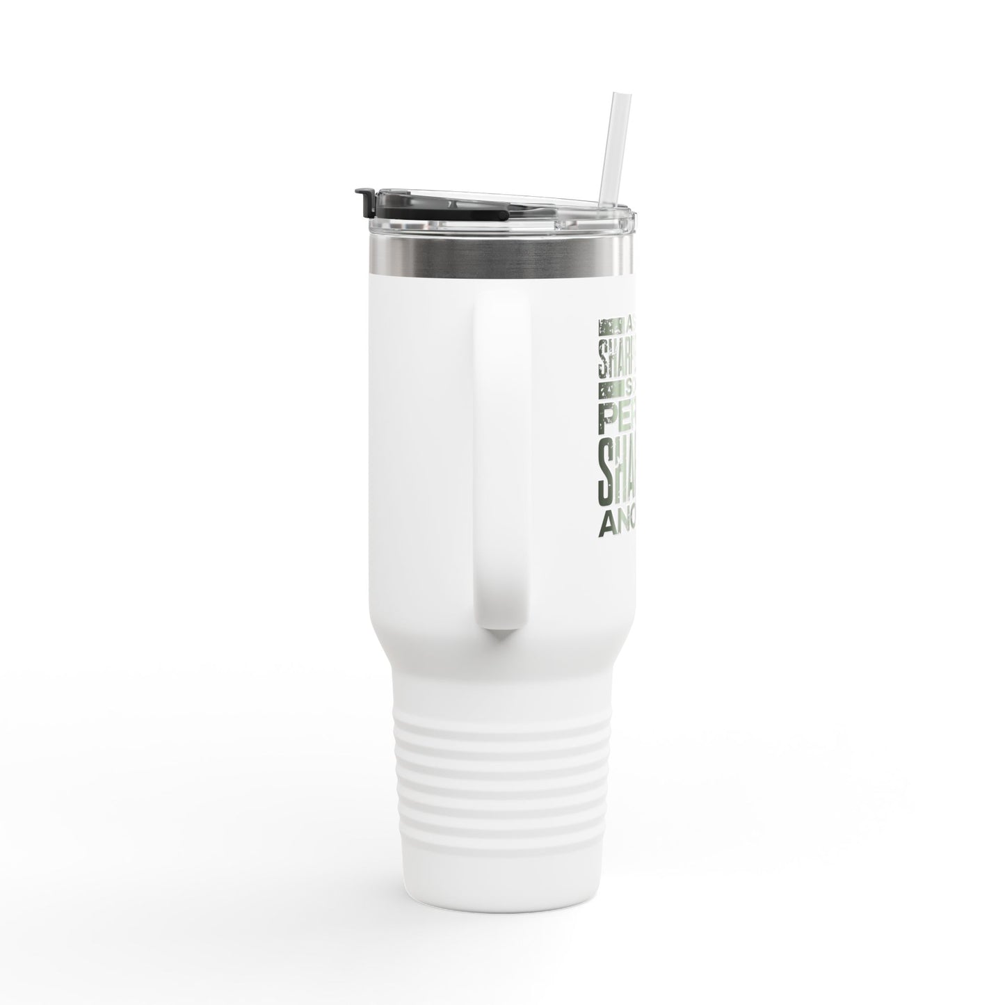 "As Iron Sharpeneth Iron So One Person Sharpens Another" Unisex Insulated Travel Mug, 40oz - The Shield of Light