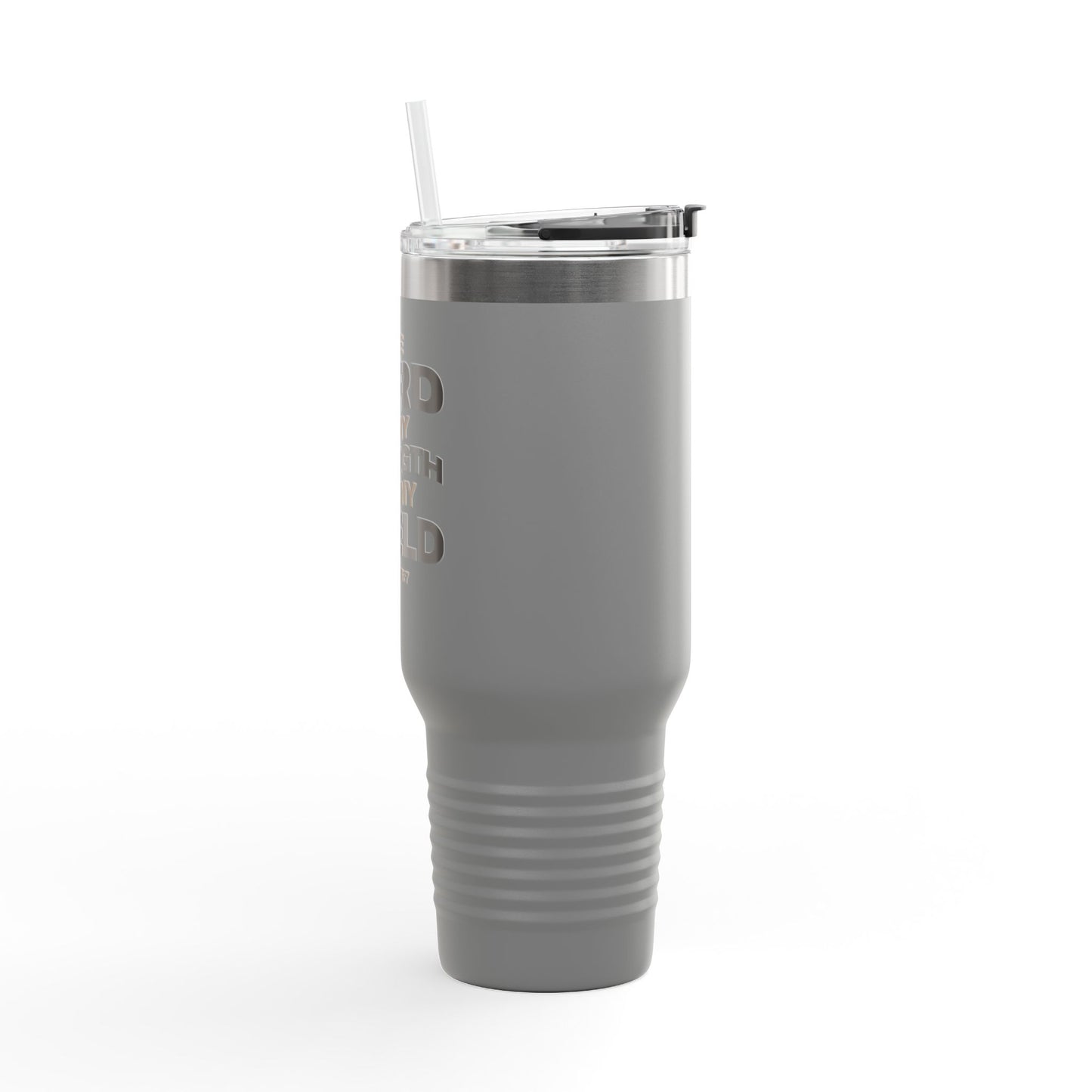 "The Lord Is My Strength and My Shield Psalm 28:7 " Unisex Insulated Travel Mug, 40oz - The Shield of Light