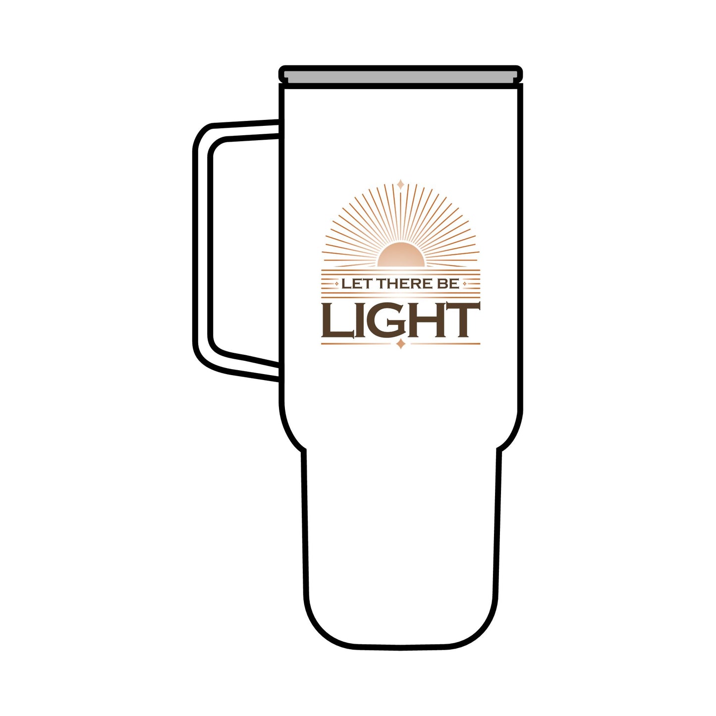 "Let There Be Light" Unisex Insulated Tumbler with Lid, 40oz - The Shield of Light