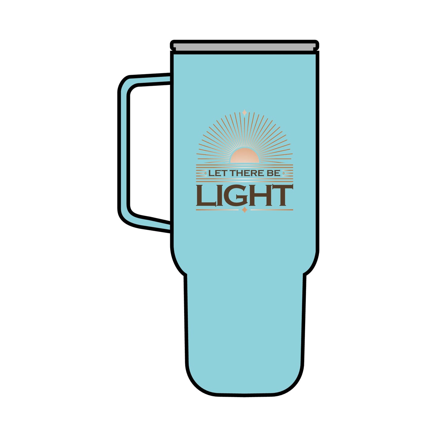 "Let There Be Light" Unisex Insulated Tumbler with Lid, 40oz - The Shield of Light