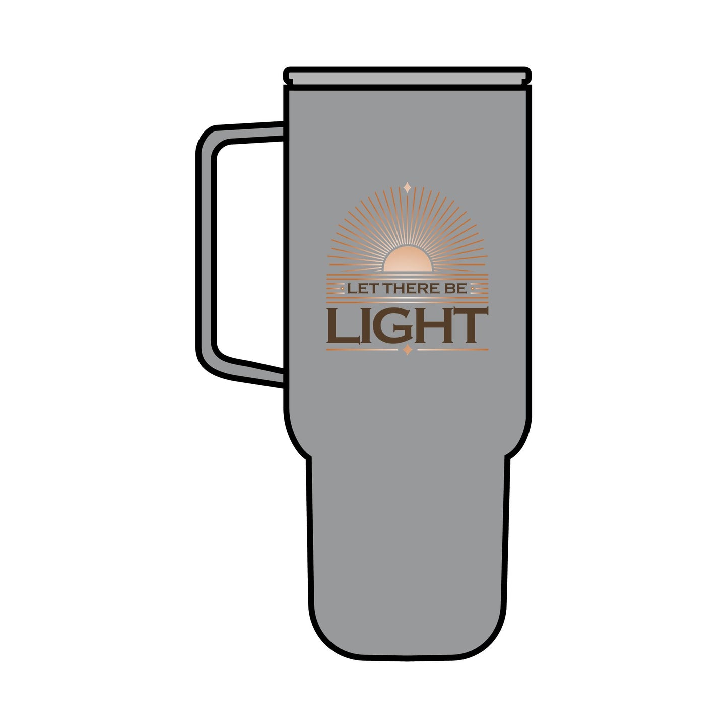 "Let There Be Light" Unisex Insulated Tumbler with Lid, 40oz - The Shield of Light