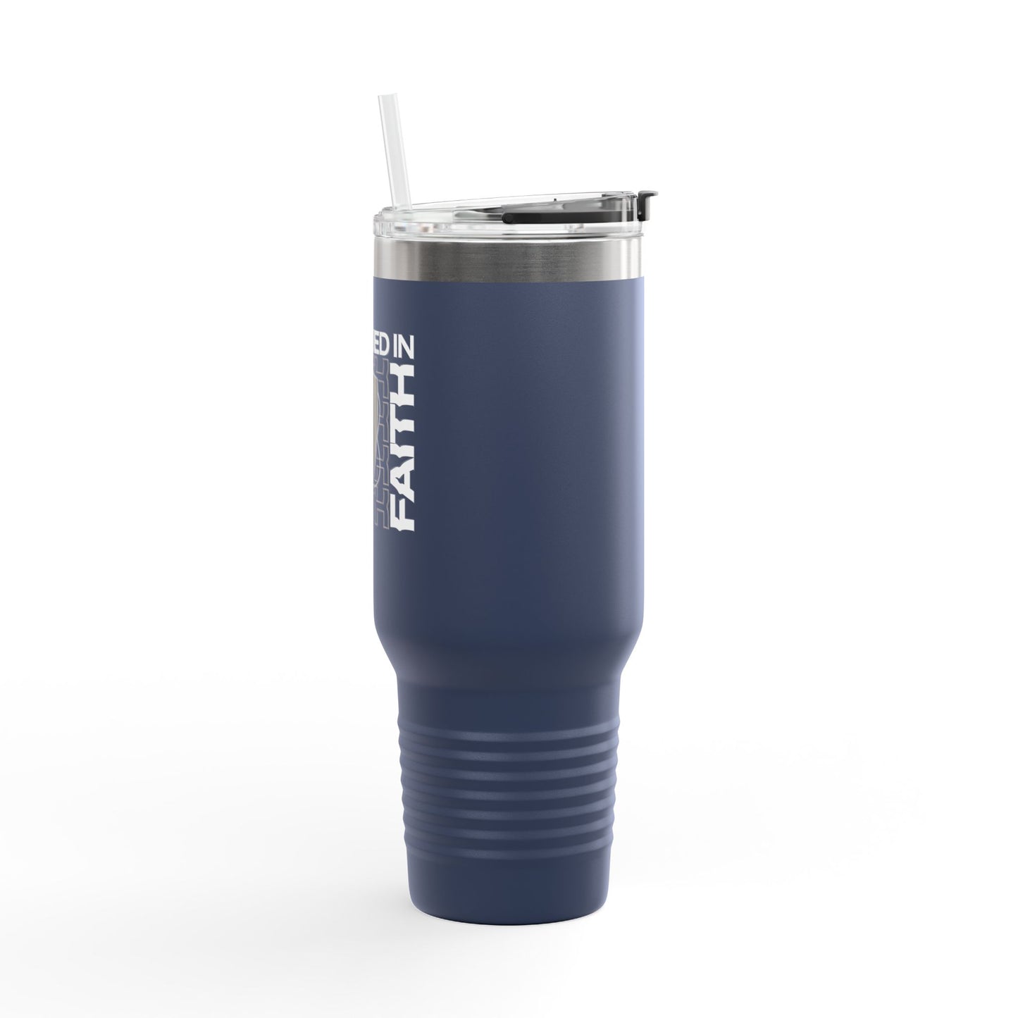 "Fortified In Faith " Unisex Insulated Travel Mug, 40oz - The Shield of Light
