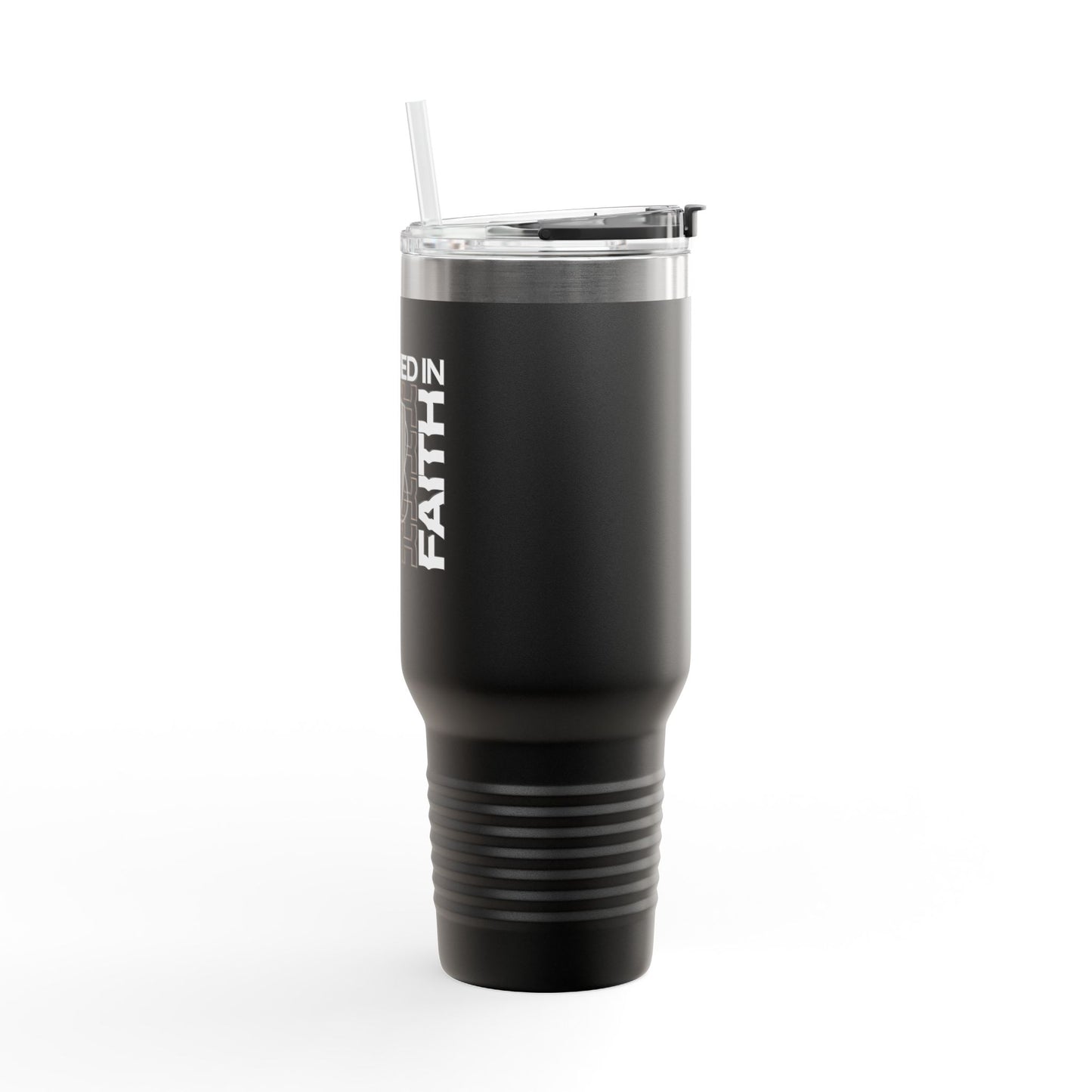 "Fortified In Faith " Unisex Insulated Travel Mug, 40oz - The Shield of Light