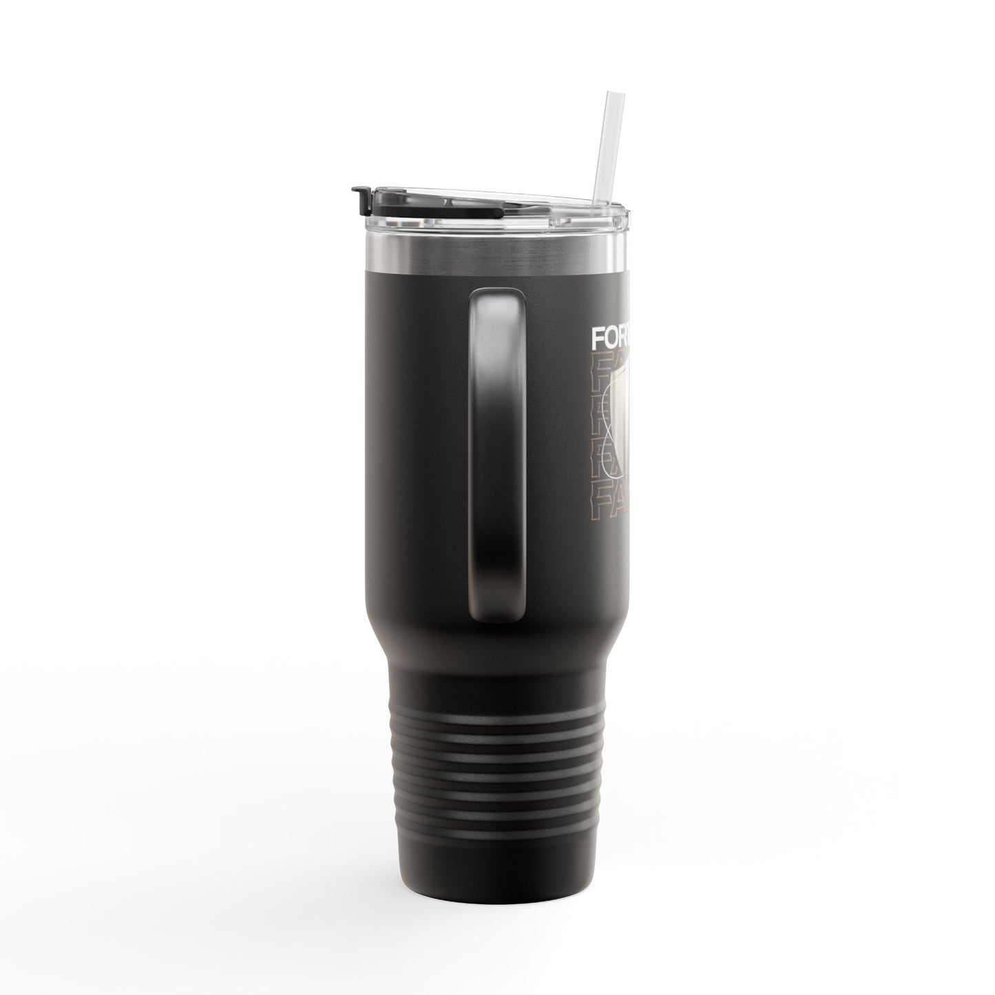 "Fortified In Faith " Unisex Insulated Travel Mug, 40oz - The Shield of Light