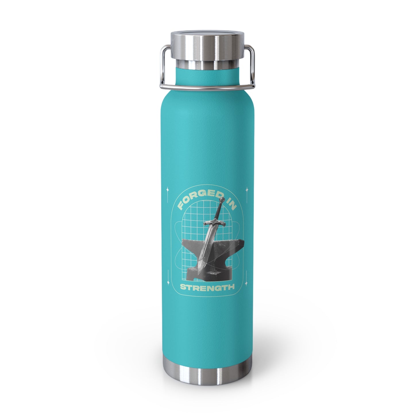 "Forged In Strength" Unisex Inspirational Copper Vacuum Insulated Bottle - 22oz - The Shield of Light