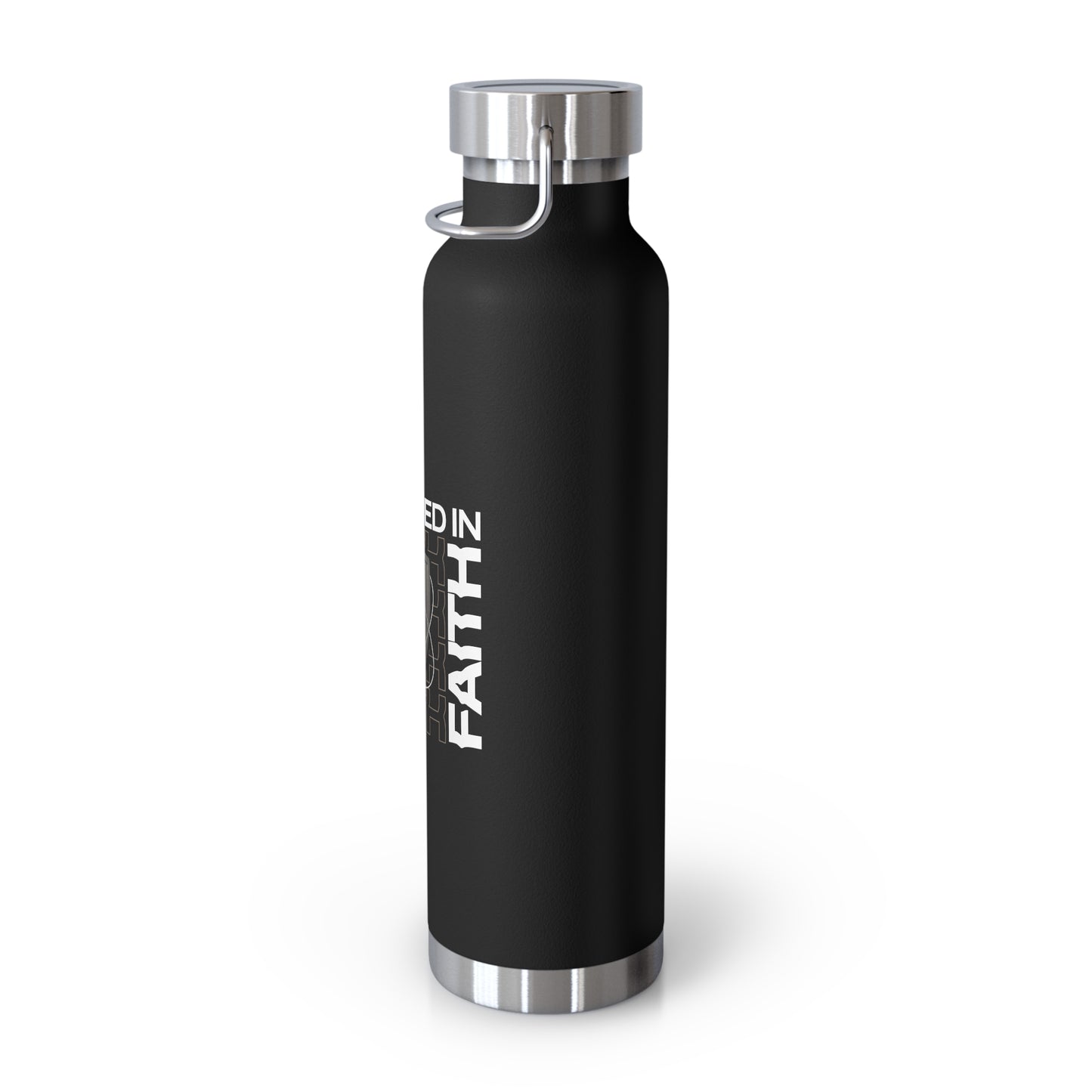 "Fortified In Faith " Unisex Inspirational Copper Vacuum Insulated Bottle - 22oz - The Shield of Light