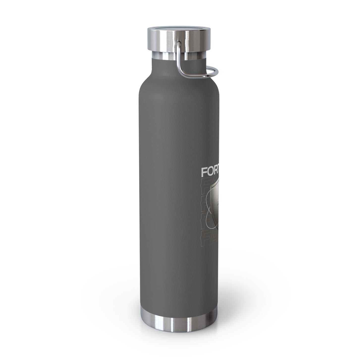 "Fortified In Faith " Unisex Inspirational Copper Vacuum Insulated Bottle - 22oz - The Shield of Light