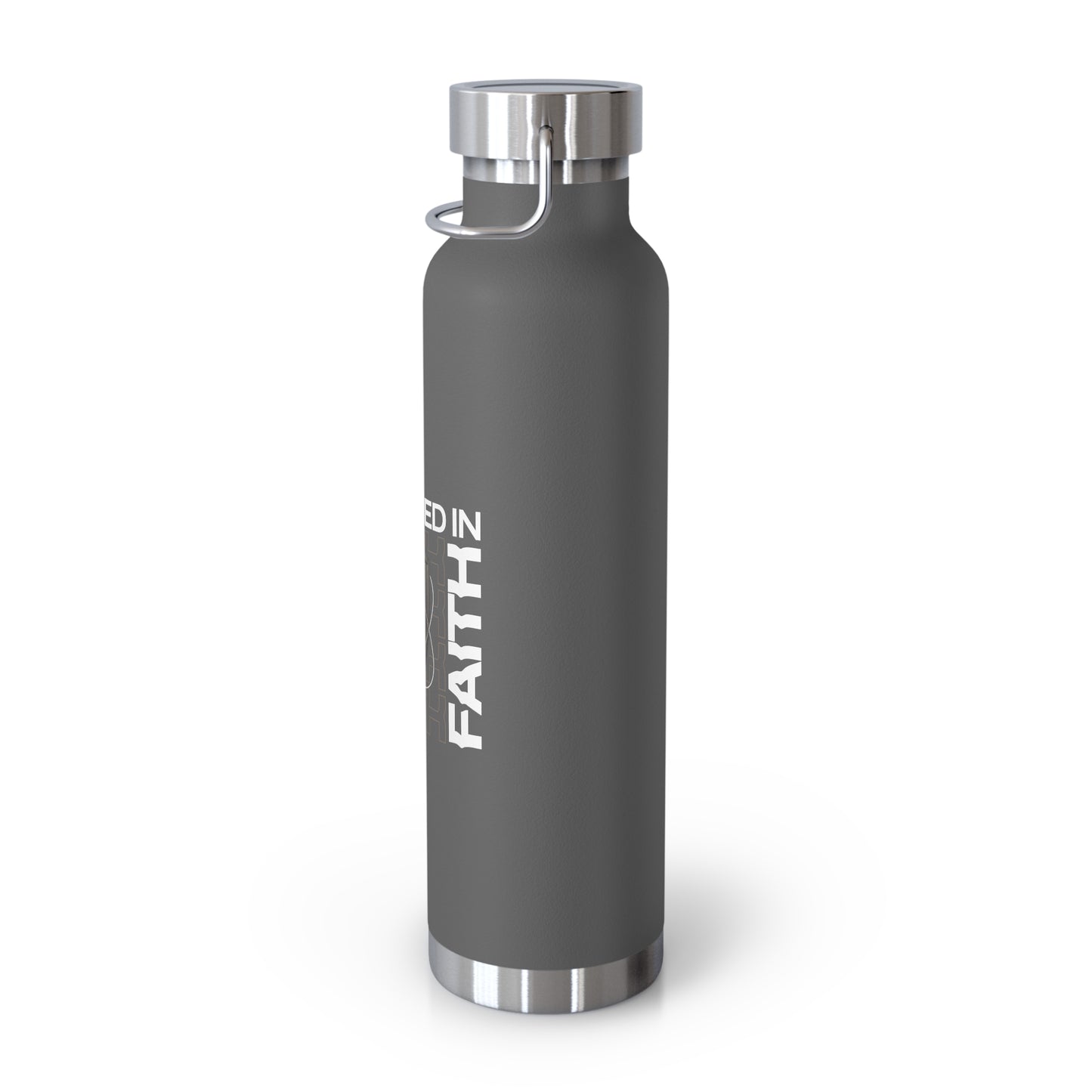 "Fortified In Faith " Unisex Inspirational Copper Vacuum Insulated Bottle - 22oz - The Shield of Light