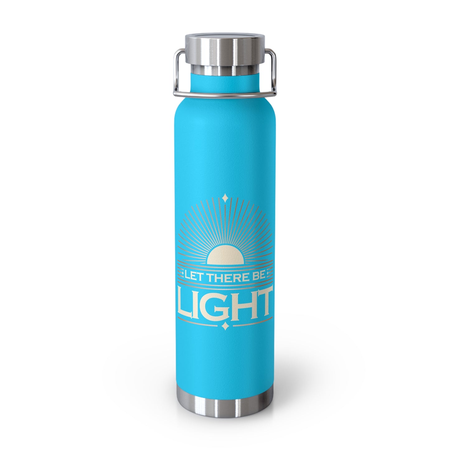 "Let There Be Light" Unisex Inspirational Copper Vacuum Insulated Bottle - 22oz - The Shield of Light