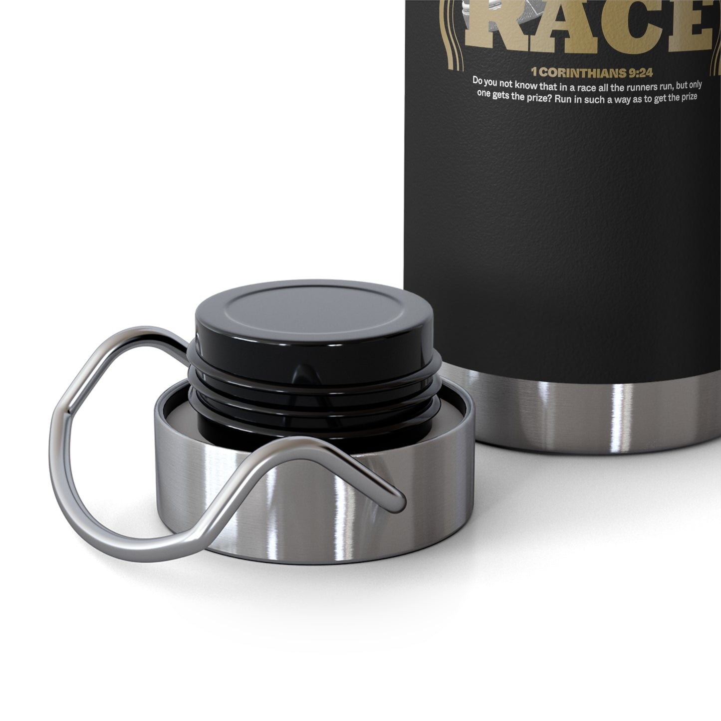 "Run The Race" Unisex Inspirational Copper Vacuum Insulated Bottle - 22oz - The Shield of Light