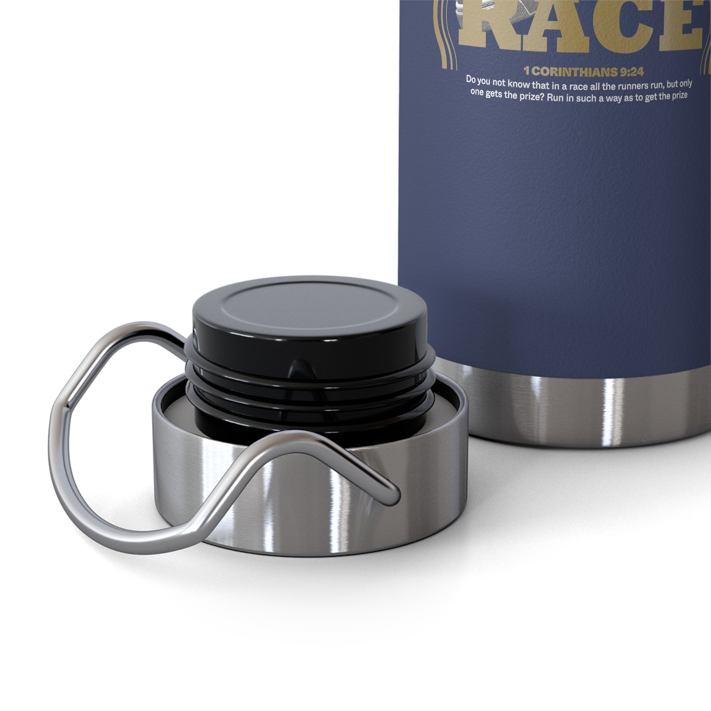 "Run The Race" Unisex Inspirational Copper Vacuum Insulated Bottle - 22oz - The Shield of Light