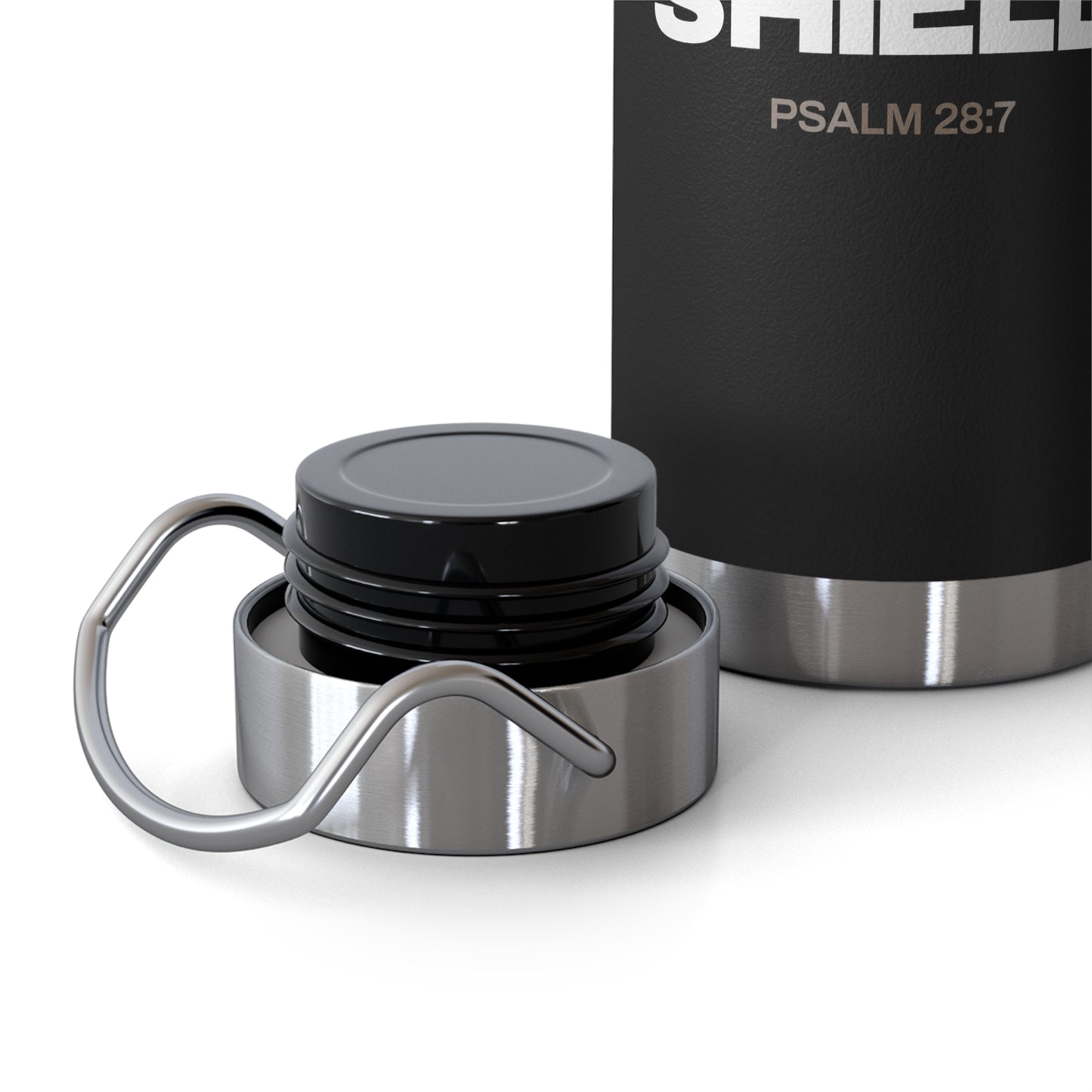 "The Lord Is My Strength and My Shield Psalm 28:7" Unisex Inspirational Copper Vacuum Insulated Bottle - 22oz - The Shield of Light