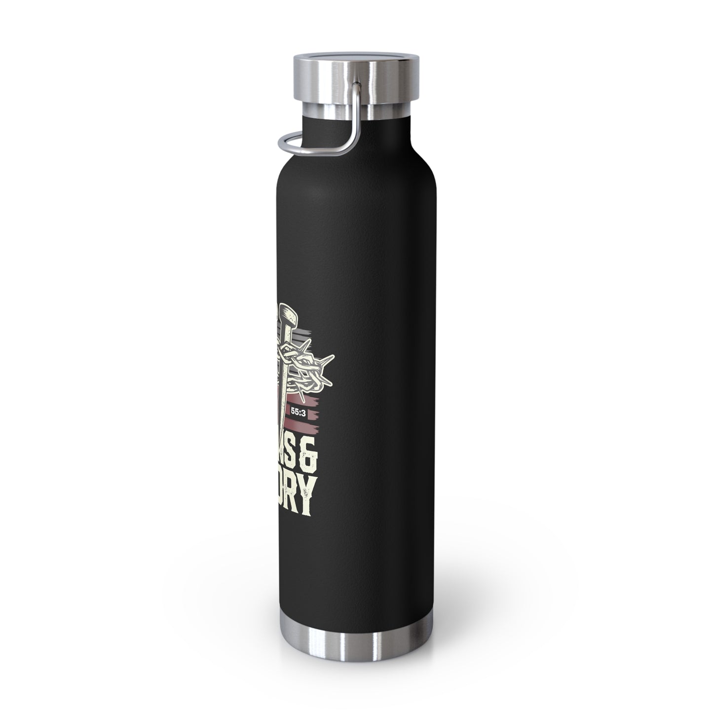 "Thorns & Victory" Unisex Inspirational Copper Vacuum Insulated Bottle - 22oz - The Shield of Light
