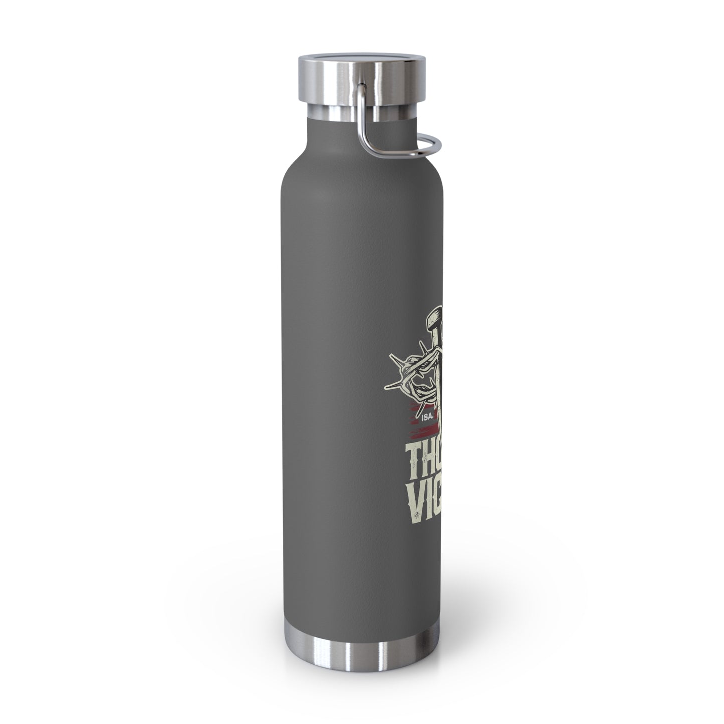 "Thorns & Victory" Unisex Inspirational Copper Vacuum Insulated Bottle - 22oz - The Shield of Light