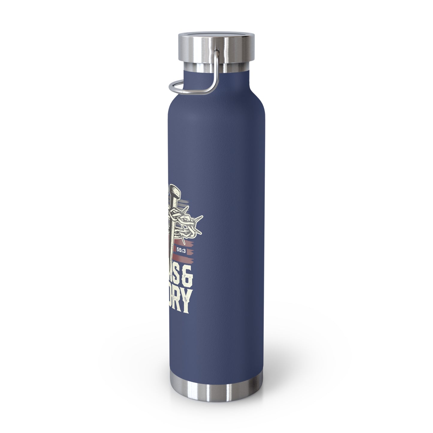 "Thorns & Victory" Unisex Inspirational Copper Vacuum Insulated Bottle - 22oz - The Shield of Light