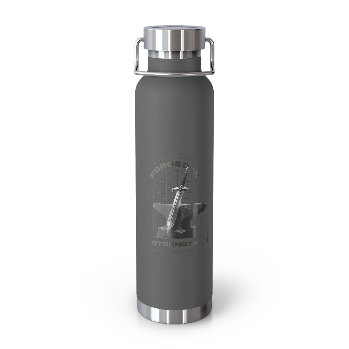 "Forged In Strength" Unisex Inspirational Copper Vacuum Insulated Bottle - 22oz - The Shield of Light