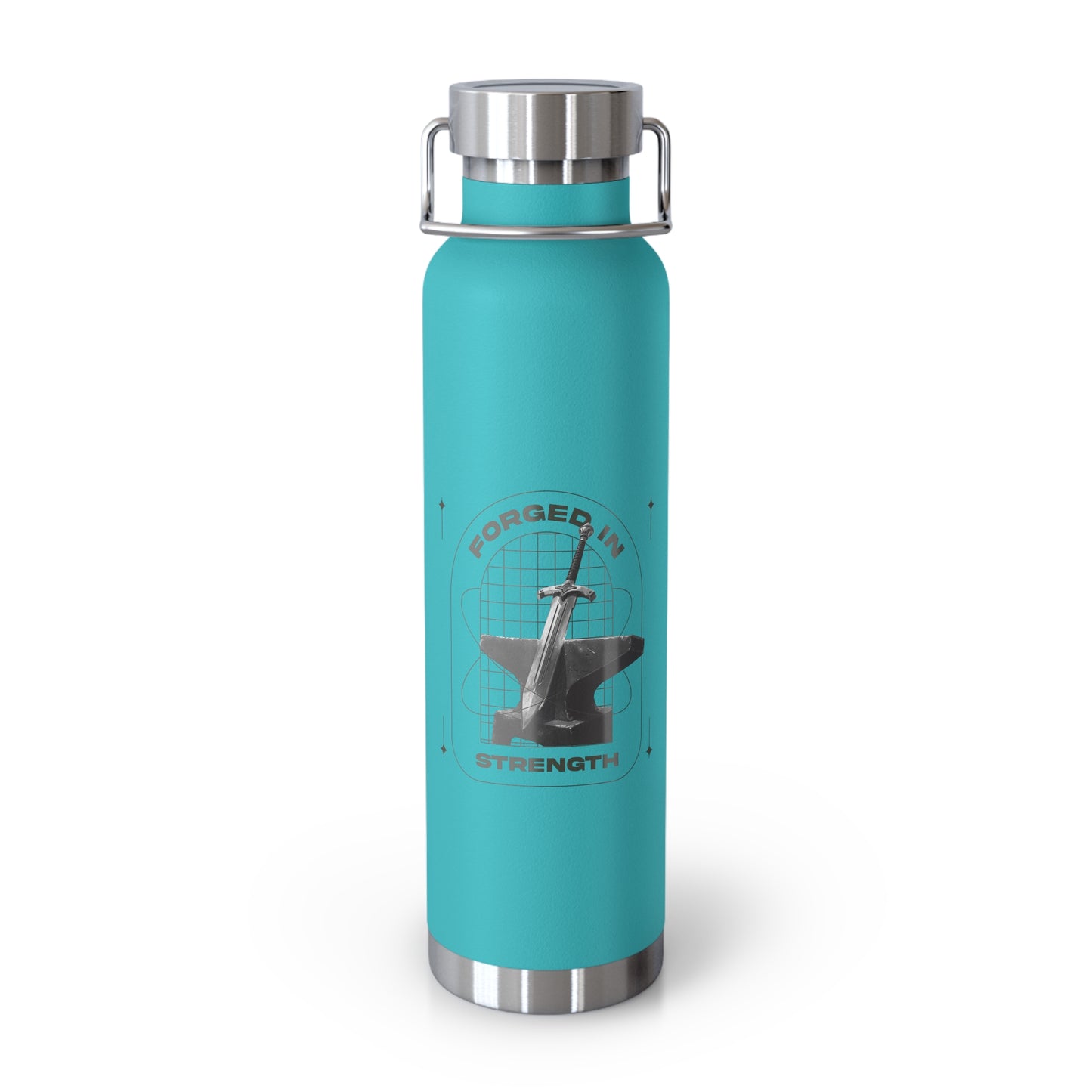 "Forged In Strength" Unisex Inspirational Copper Vacuum Insulated Bottle - 22oz - The Shield of Light