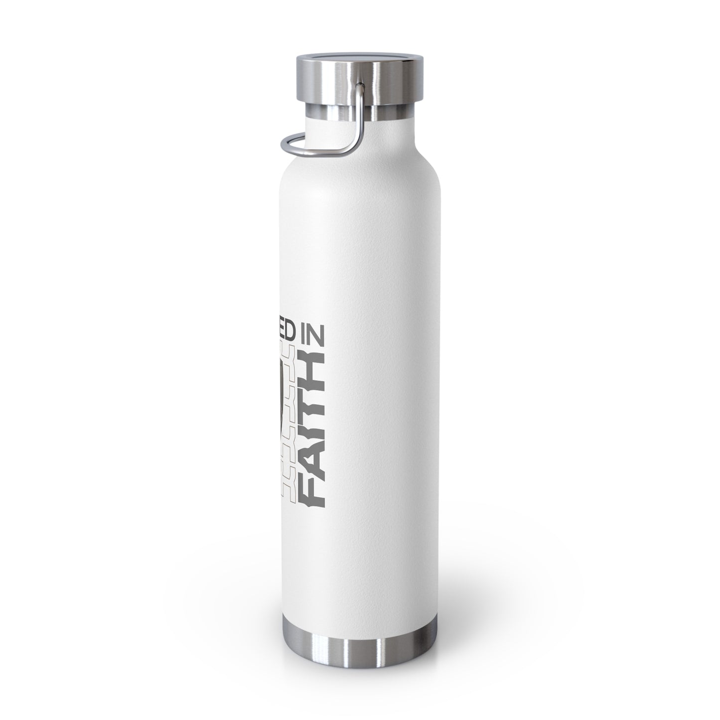 "Fortified In Faith " Unisex Inspirational Copper Vacuum Insulated Bottle - 22oz - The Shield of Light