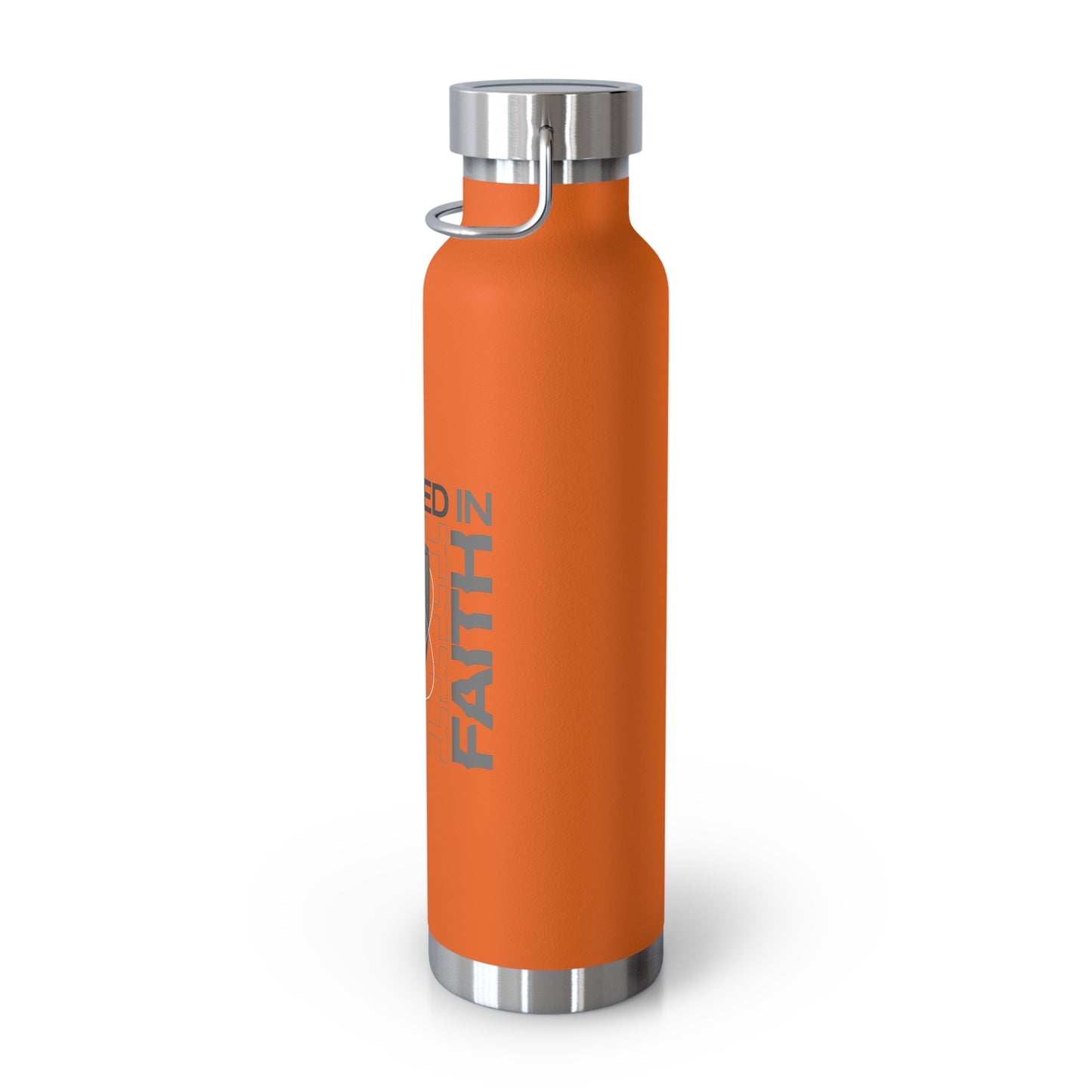 "Fortified In Faith " Unisex Inspirational Copper Vacuum Insulated Bottle - 22oz - The Shield of Light
