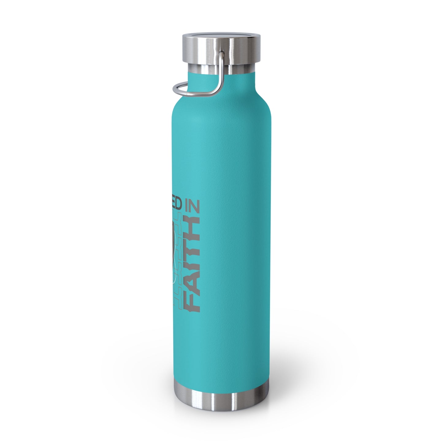"Fortified In Faith " Unisex Inspirational Copper Vacuum Insulated Bottle - 22oz - The Shield of Light