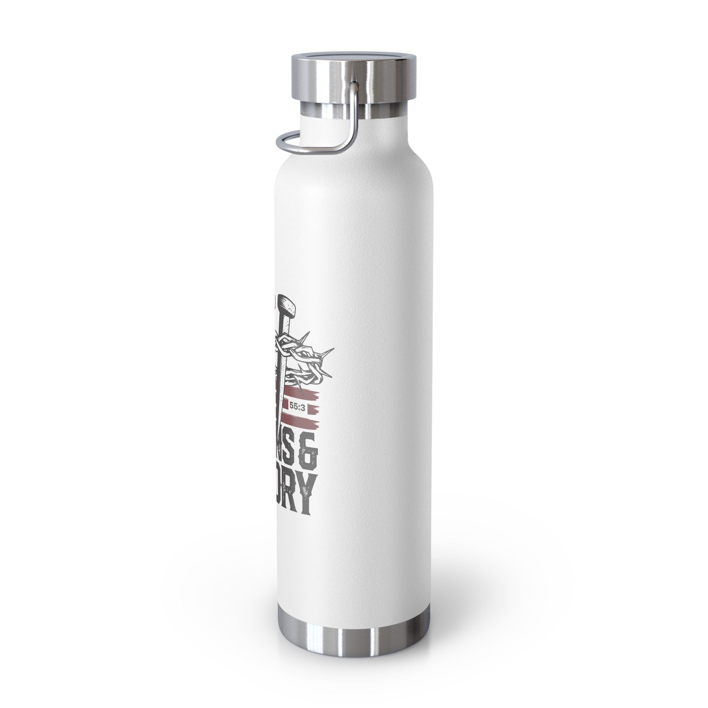 "Thorns & Victory" Unisex Inspirational Copper Vacuum Insulated Bottle - 22oz - The Shield of Light