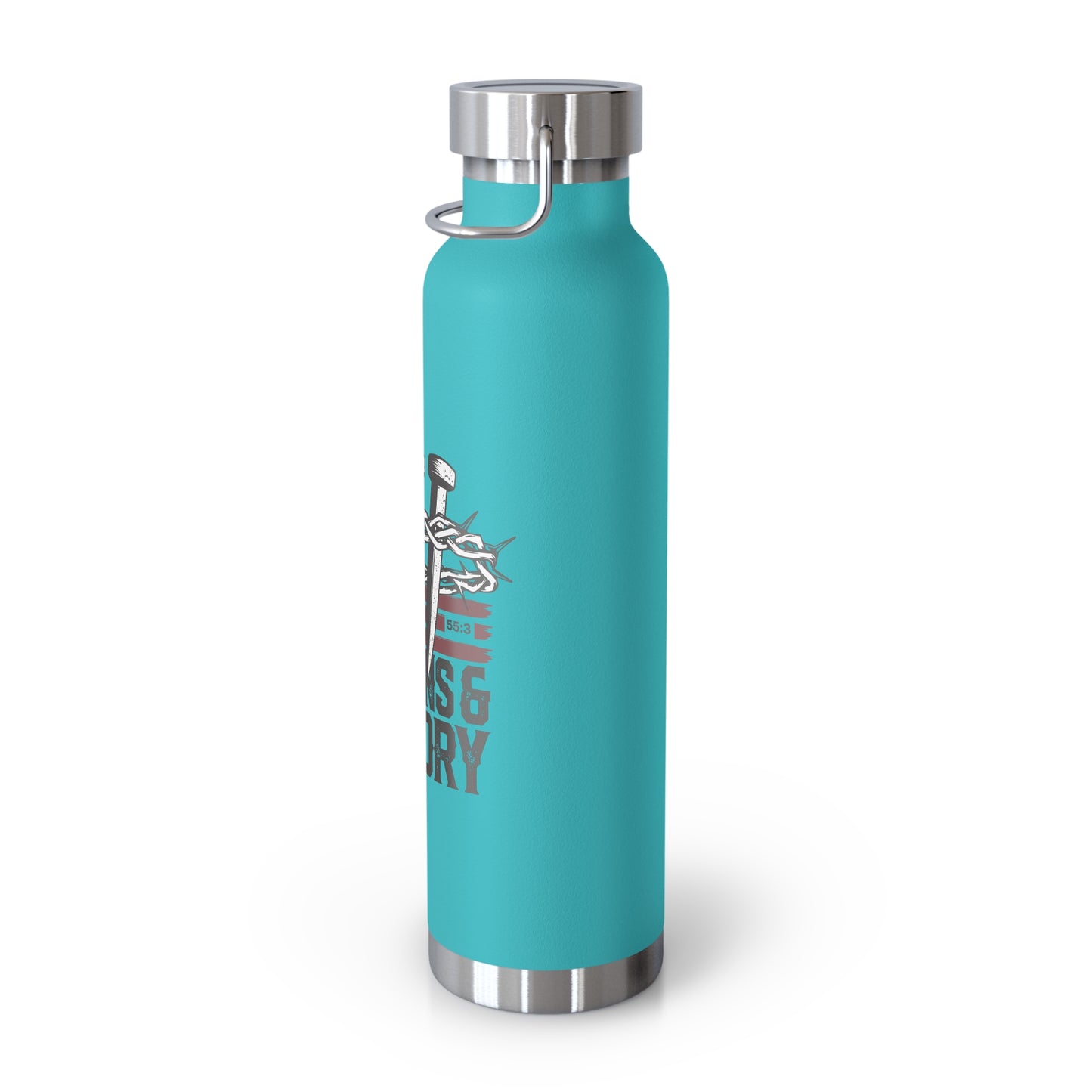 "Thorns & Victory" Unisex Inspirational Copper Vacuum Insulated Bottle - 22oz - The Shield of Light