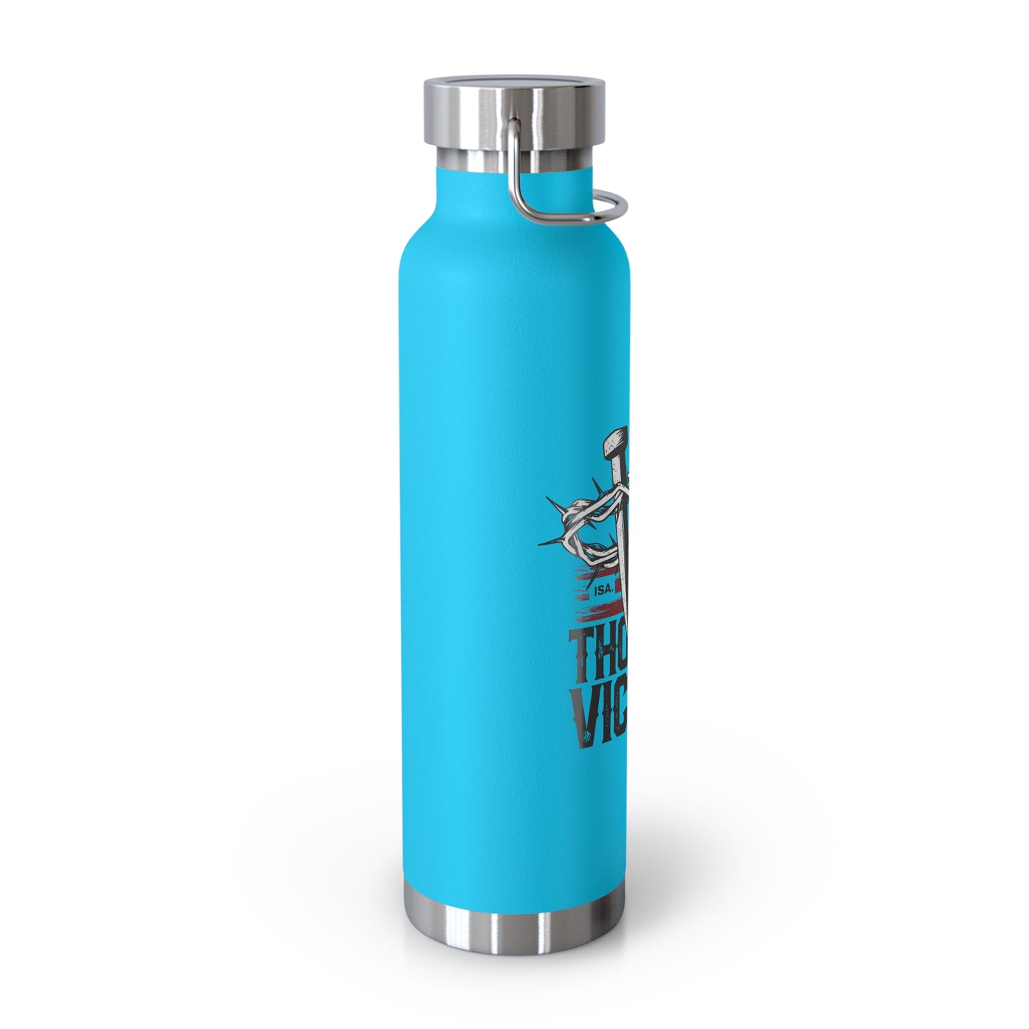 "Thorns & Victory" Unisex Inspirational Copper Vacuum Insulated Bottle - 22oz - The Shield of Light