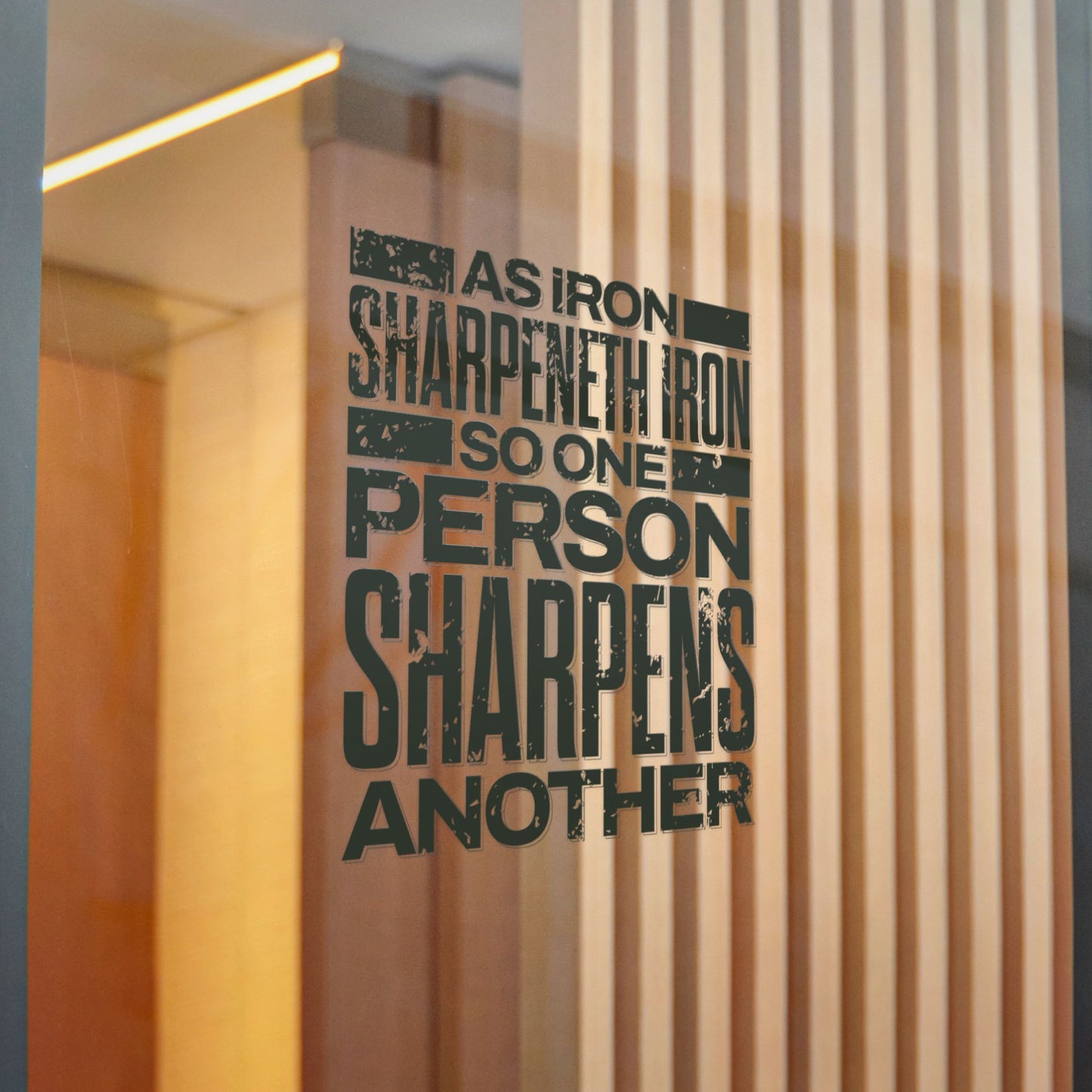 "As Iron Sharpeneth Iron So One Person Sharpens Another" Unisex Inspirational Die-Cut Stickers - The Shield of Light